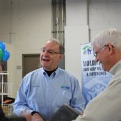 Lima City Mayor David Berger and Frank Gorman, HFHI representative share a laugh.